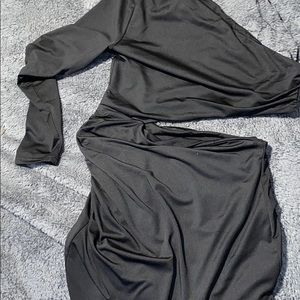 Adorable tight black dress one sleeve cut out